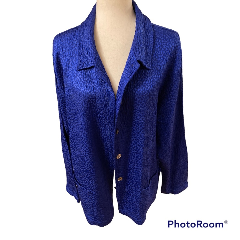 Chico’s Design Silk Blue Blouse